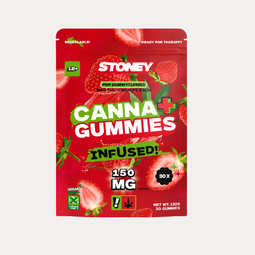 stoney-150 Stoney Canna+ THC Gummies 150mg 10pcs - Green Apple - Image 1