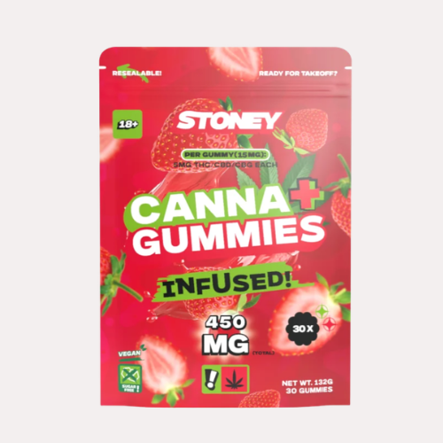 stoneyC Stoney Canna+ THC Gummies 450mg 30pcs - Green Apple - Image 1